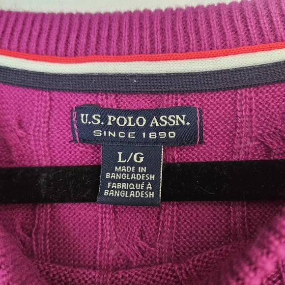 U.S. Polo Assn. Magenta Cable Knit Sweater - Picture 3 of 5